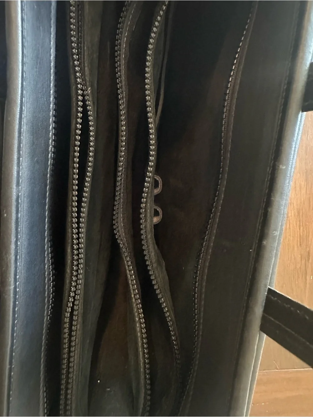 Jack Georges Authentic Belting Leather Professional Briefcase #9002 in Black